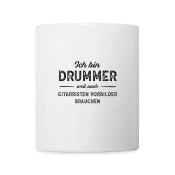 Ich bin Drummer... (sw) - Tasse - Weiß - Vorne