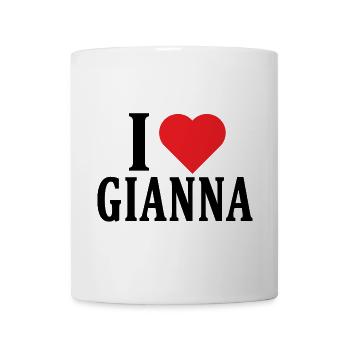 T-Shirt Ich liebe Gianna T-Shirt Geschenkidee - Tasse - Weiß - Vorne