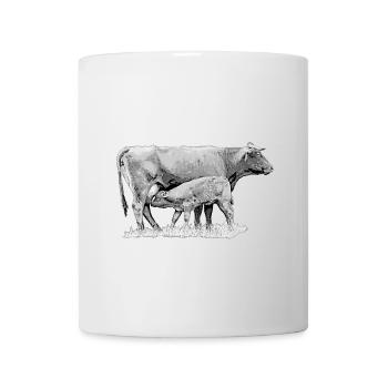Cow with Calf Farm Farmer Gift - Mug - white - Front