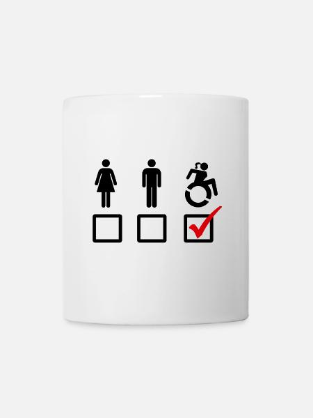 Diese weibliche Rollstuhlfahrerin ist geeignet # - Tasse - Weiß