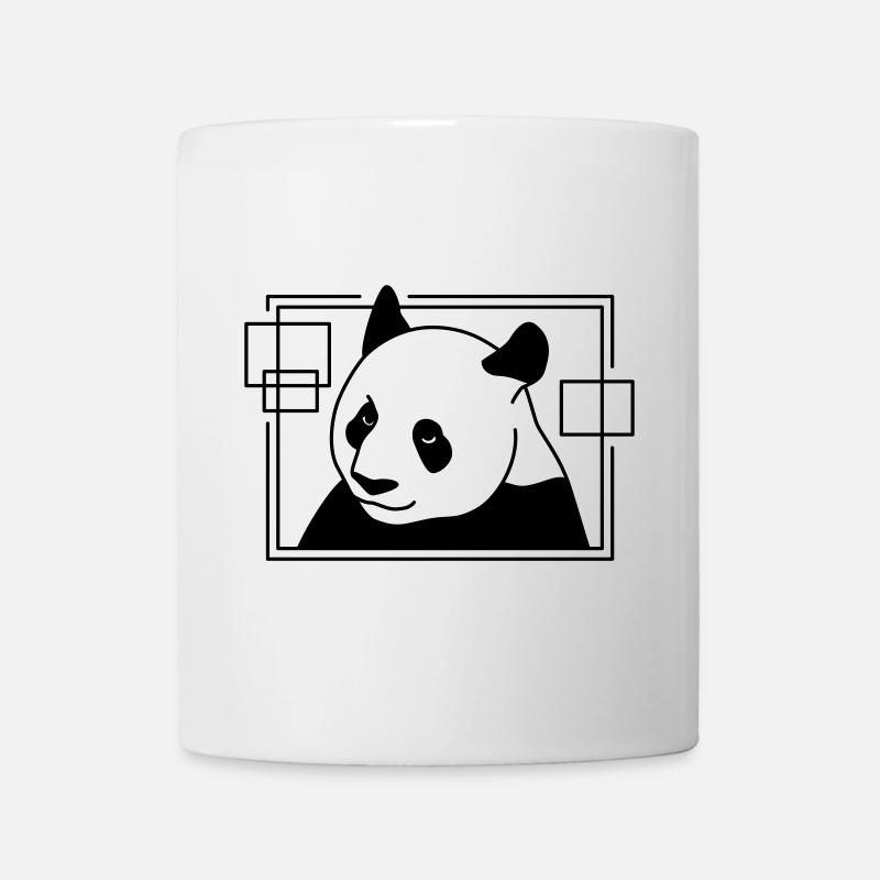 Panda in Geometric Shape - Line Art Design - Mug - white
