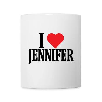 T-Shirt I love Jennifer T-Shirt Geschenkidee - Tasse - Weiß - Vorne