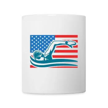 Schwimmen USA Flagge - Tasse - Weiß - Vorne
