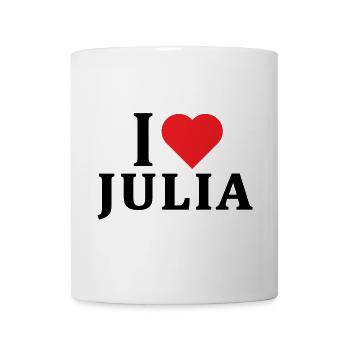 T-Shirt Ich liebe Julia T-Shirt Geschenkidee - Tasse - Weiß - Vorne