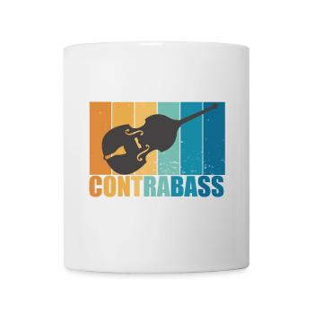 Contrabasse Instrument Vintage Musicien Cadeau - Mug blanc - blanc - Devant