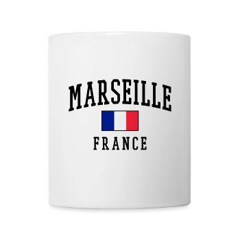 Marseille Frankreich Flagge Stadt Schriftzug - Tasse - Weiß - Vorne