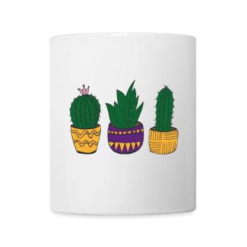 Cacti colorful in Mexican style - Mug - white - Front