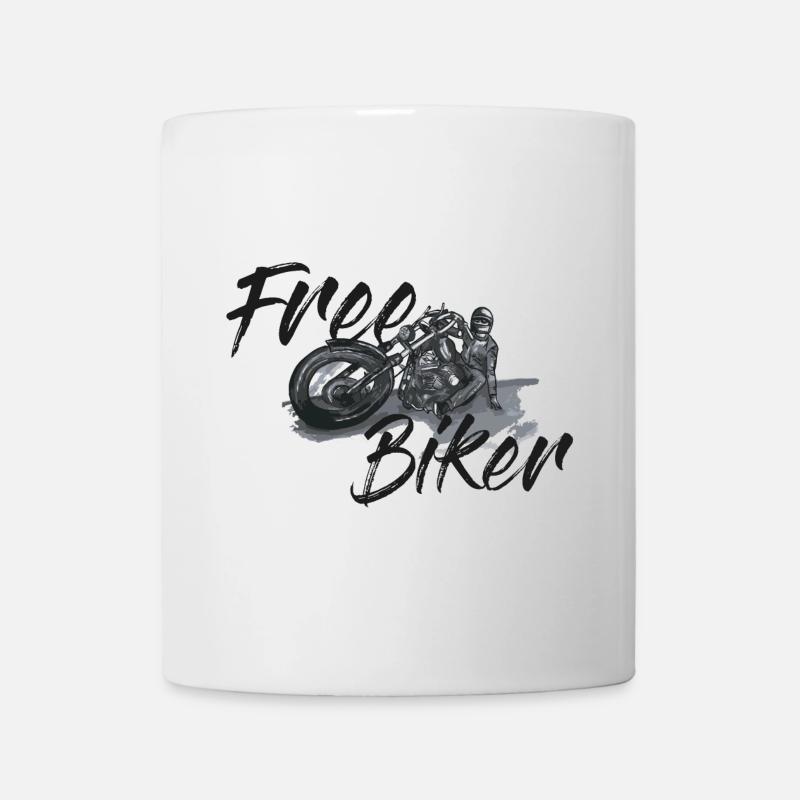 Free Biker - Illustration Moto - Mug blanc - blanc