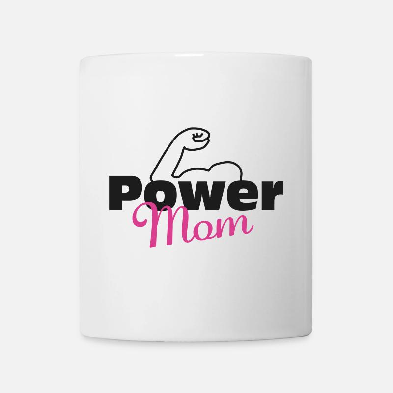 Power Mom black-pink - Mug - white