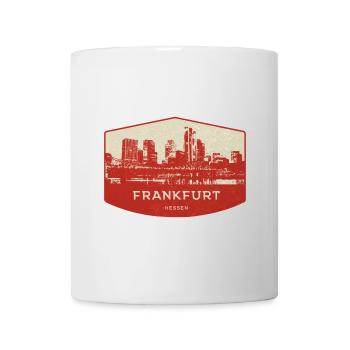 Badge rouge de la Skyline de Francfort - Mug blanc - blanc - Devant
