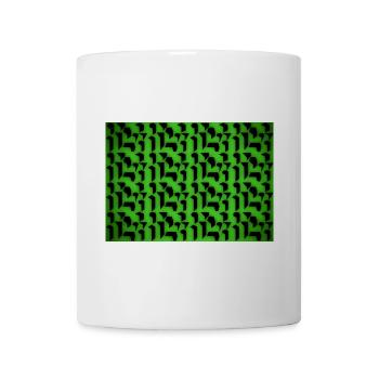 Deco pattern shapes and objects in green-black - Mug - white - Front