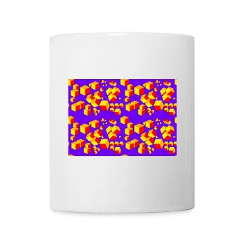 Deco pattern cube colored - Mug - white - Front