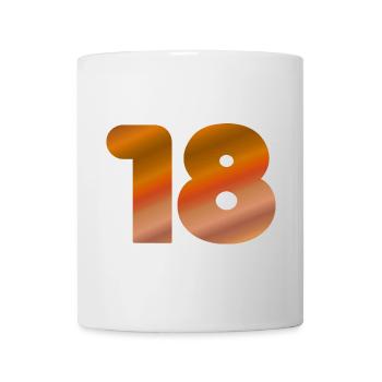 geburtstagsgeschenk 18, bege töne - Tasse - Weiß - Vorne