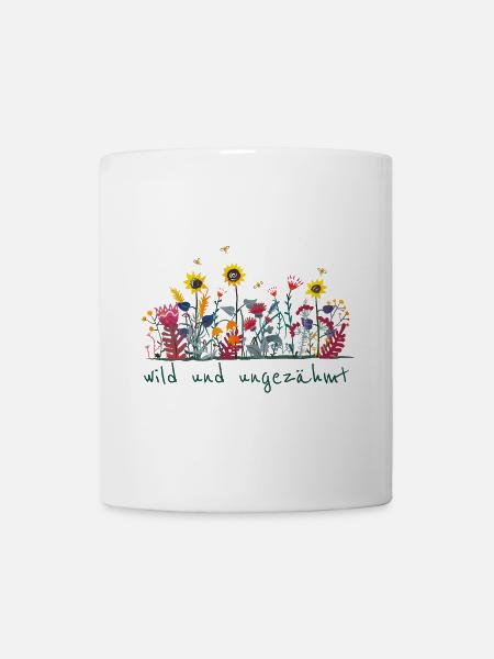 Wild und ungezähmt - Wiesenblumen, Garten - Tasse - Weiß