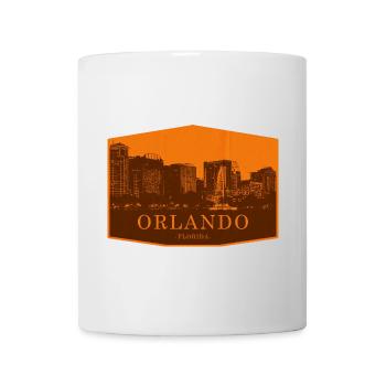 Orlando Skyline Badge Orange - Mug - white - Front