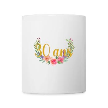 fleurs anniversaire 30 ans - Mug blanc - blanc - Devant