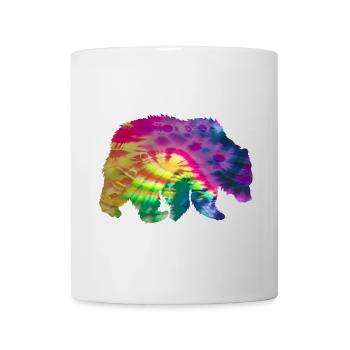 Bär Silhouette Tie Dye Batik Muster - Tasse - Weiß - Vorne