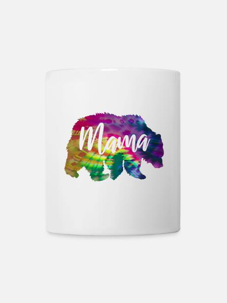 Mamabär Bärin Tie Dye Batik Bär - Tasse - Weiß