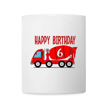 Bétonnière Joyeux anniversaire 6 - Mug blanc - blanc - Devant
