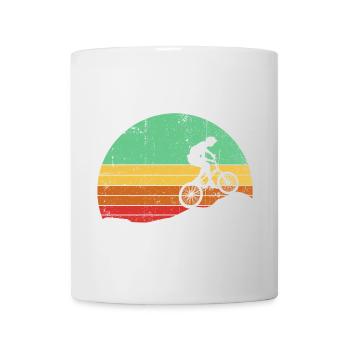 Retro Sunset Cyclist Silhouette - Mug - white - Front
