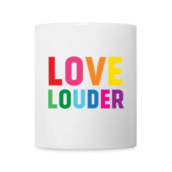 LGBTQ-Pride-Monat - Love Louder - Tasse - Weiß - Vorne