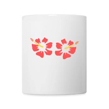 Hibiskus.Hibiskusblüten Hawaiiblume Urlaubsoutfit - Tasse - Weiß - Vorne