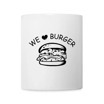 we love burger love food fast food yummy symbol - Mug - white - Front