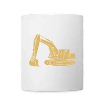 Baggerfahrer Silhouette - Baugeräteführer - Tasse - Weiß - Vorne
