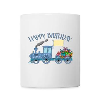 Children's Train Railway Happy Birthday - Mug - white - Front