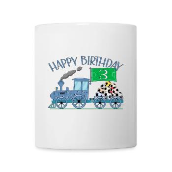 Children's Train Railway Happy Birthday Football 3 - Mug - white - Front