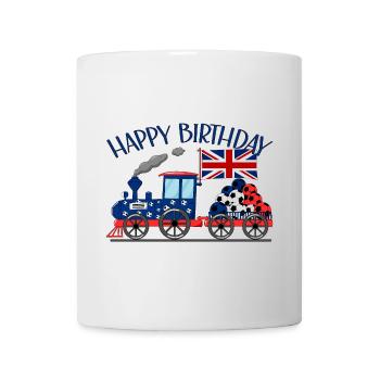 Happy Birthday British Flag Football Railway - Mug - white - Front