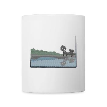 Paysage modifié avec lac - Mug blanc - blanc - Devant