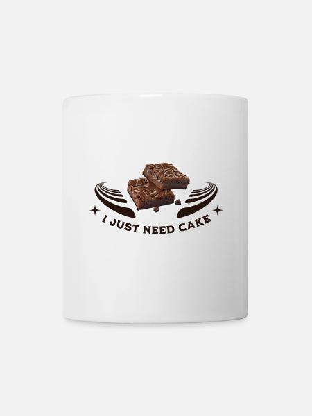 I just need cake - Tasse - Weiß