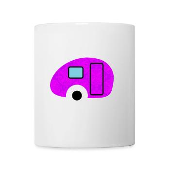 Caravan Caravan Camping Camper wallpaper pink retro - Mug - white - Front