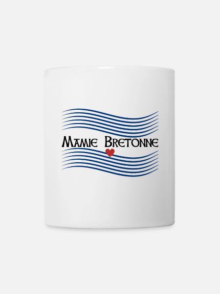 Mamie Bretonne Marinière Fête des grands-mères - Mug blanc - blanc