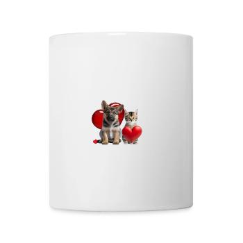 Amour animalier sans Saint-Valentin - Mug blanc - blanc - Devant