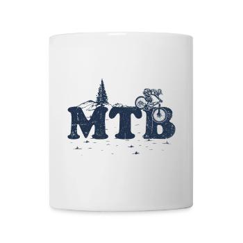 MTB Trail Silhouette - Tasse - Weiß - Vorne