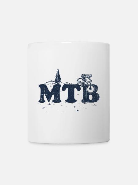 MTB Trail Silhouette - Tasse - Weiß