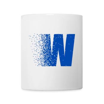 Fragmented W in Bold Blue - Mug - white - Front
