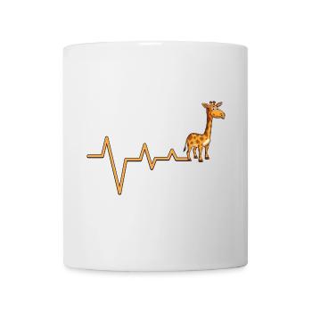 Graphique de battement de cœur de girafe - Mug blanc - blanc - Devant