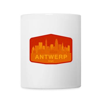 Orange chaud de la Skyline d’Anvers - Mug blanc - blanc - Devant