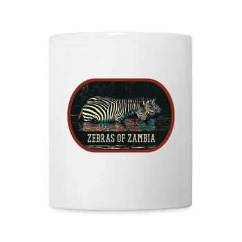 Zambian zebras in the middle of the African savannah - Mug - white - Front