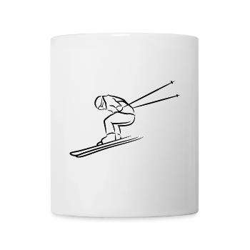 Funny Skier Drawing - Mug - white - Front