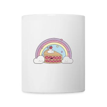 Kawaii Erdbeerkuchen – Sweet Design 🍰🌈 - Tasse - Weiß - Vorne