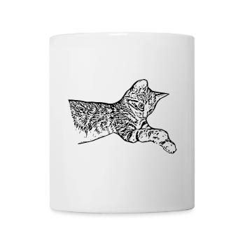 Katze schwarz Katzenbaby Kätzchen - Tasse - Weiß - Vorne