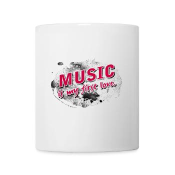 La musique est mon premier amour avec Fond orageux - Mug blanc - blanc - Devant