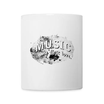 La musique est mon premier amour Fond orageux rastériser - Mug blanc - blanc - Devant