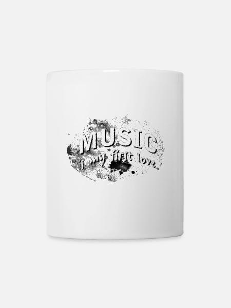 Music is my first love Background stormy rasterize - Tasse - Weiß