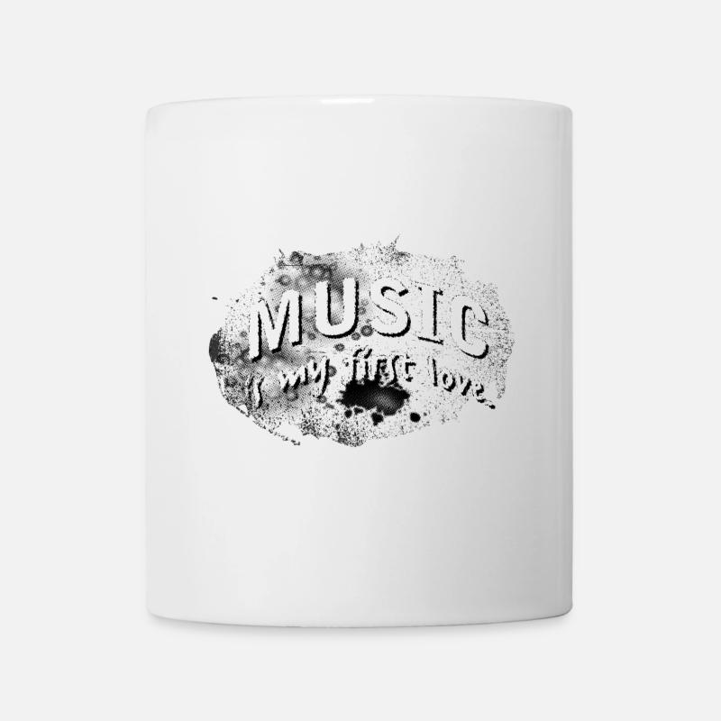 Music is my first love Background stormy rasterize - Tasse - Weiß