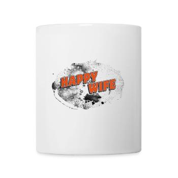 HAPPY WIFE Background stormy rasteriert - Mug - white - Front